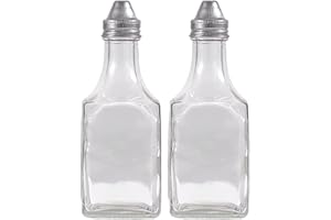 Oil and Vinegar Dispenser Set 170ml/6oz Glass Clear Oil and Vinegar Bottles Easy to Clean for Kitchen