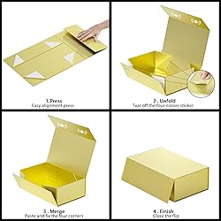 RYDDOY Gold Gift Box, 9.5x6x3'' Gift boxes for