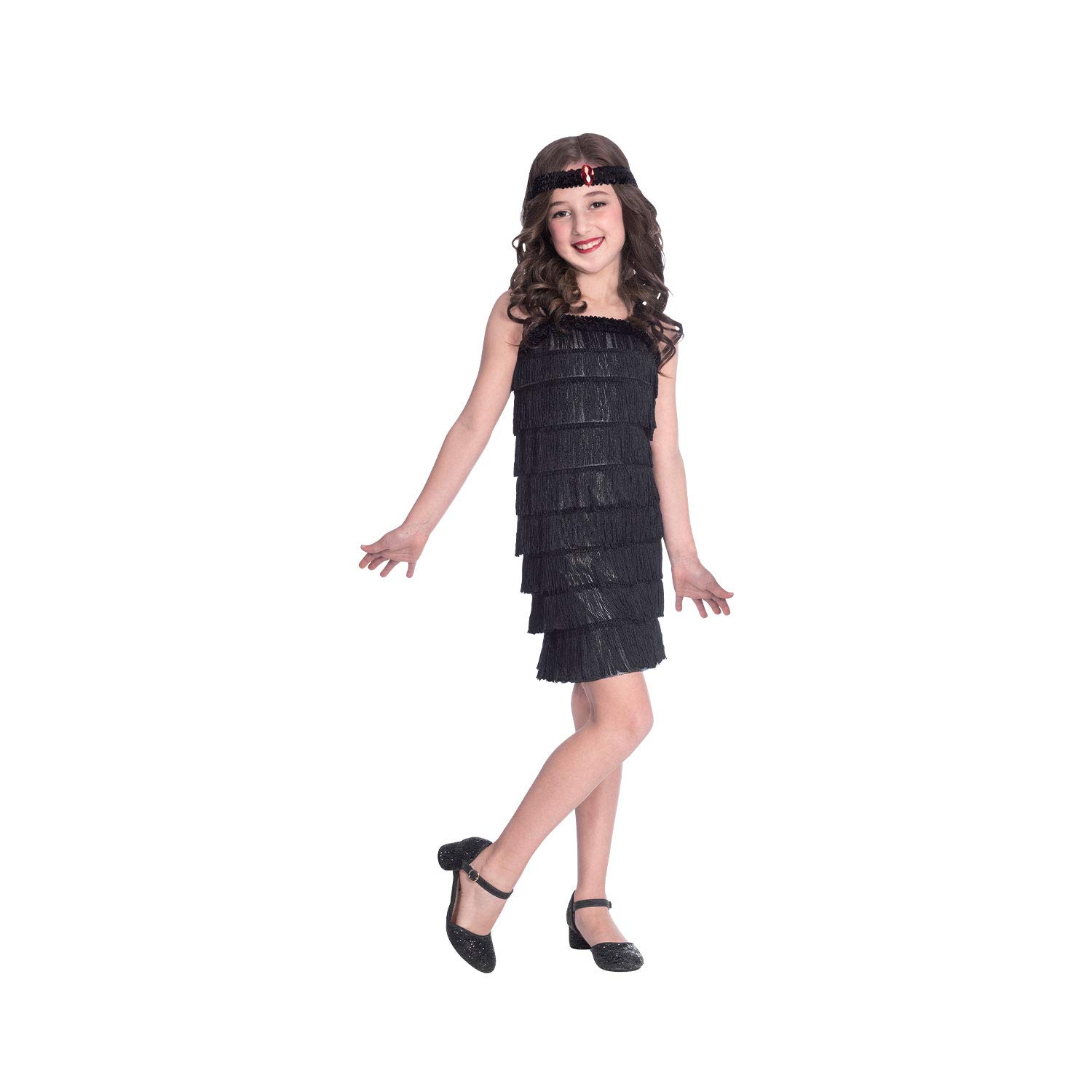 amscan 9905736 - Kids 1920's Black Flapper Girls Fancy Dress Costume Age: 10-12 Years
