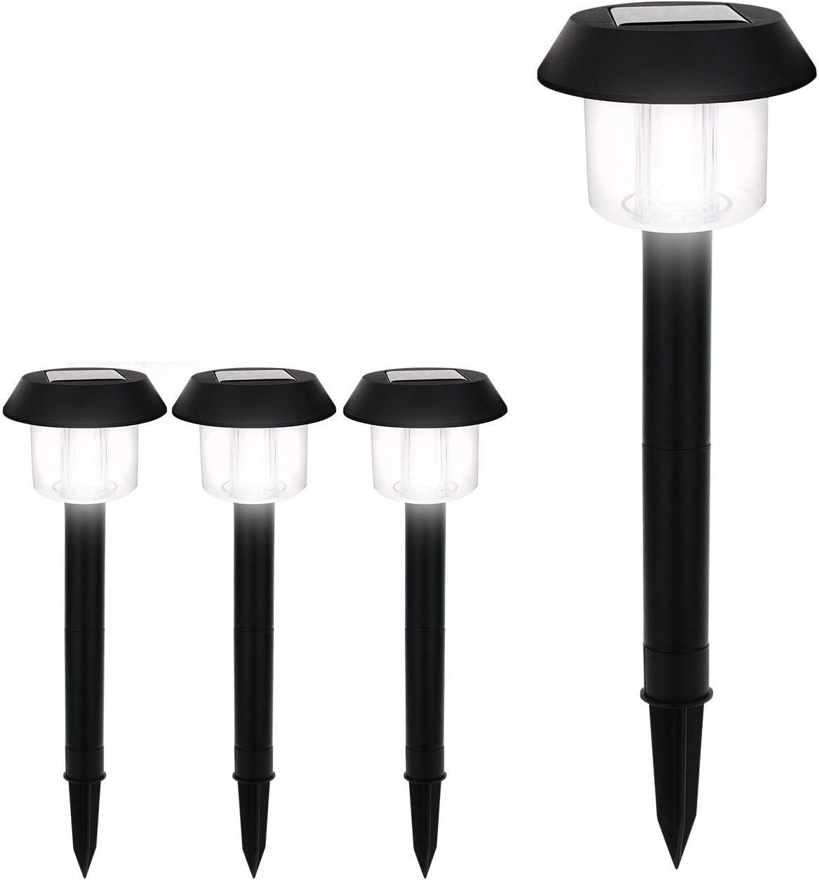 Solar Garden Lights Outdoor, Led Stake Lighting Solar Powered Pathway, Walkway, Patio and Landscape 15 Lumens Bright, Waterproof, Durable 4-Pack