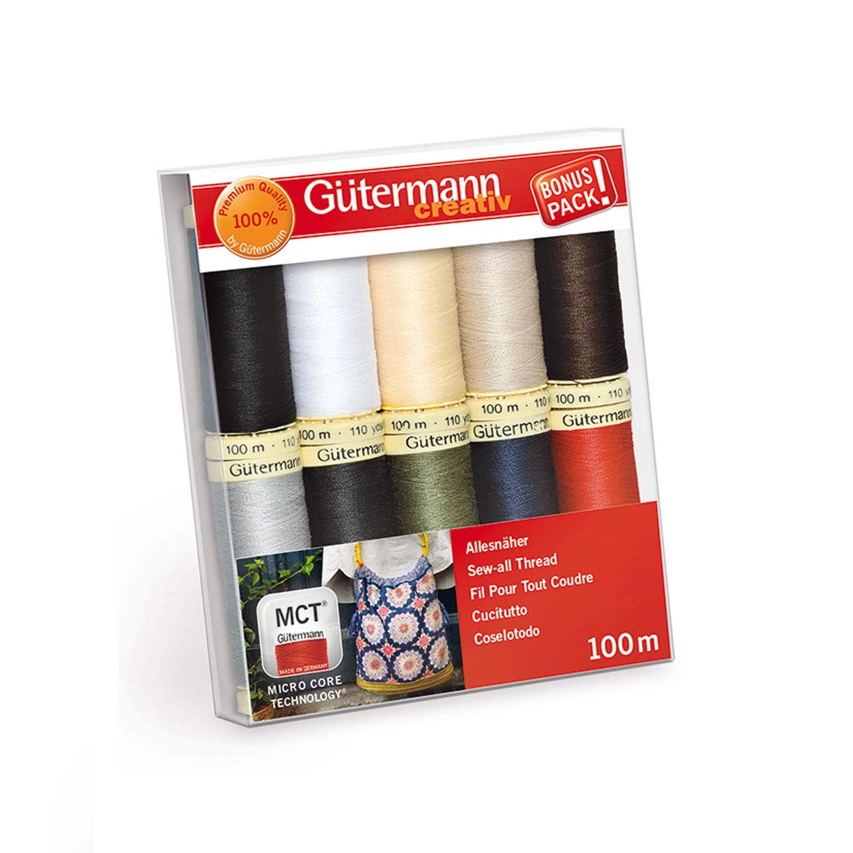 Gutermann Creativ 10 Rolls All-Sewing Thread Set Basic Colours