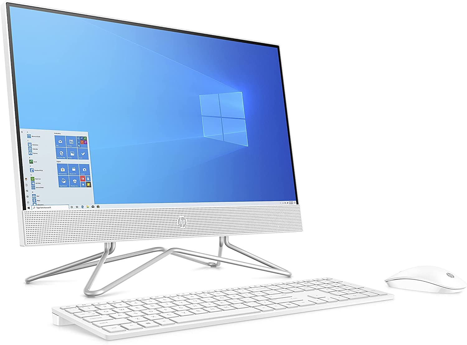 HP 2022 22-inch FHD All-in-One Desktop Computer - Dual-Core Intel Celeron J4025-16GB DDR4 RAM-512GB SSD - WiFi Bluetooth RJ45 LAN - Windows 11 Pro - Snow White w/ 32GB USB Drive