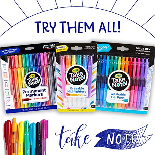 Crayola Take Note Fine Point Permanent Markers for Adults and Kids