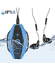 AGPTEK mp3 Subacqueo Nuoto 8GB, S05 Waterproof Clip Lettore Mp3 con Cuffie Impermeabile IPX8 per Piscina e Altri Sport, Blu