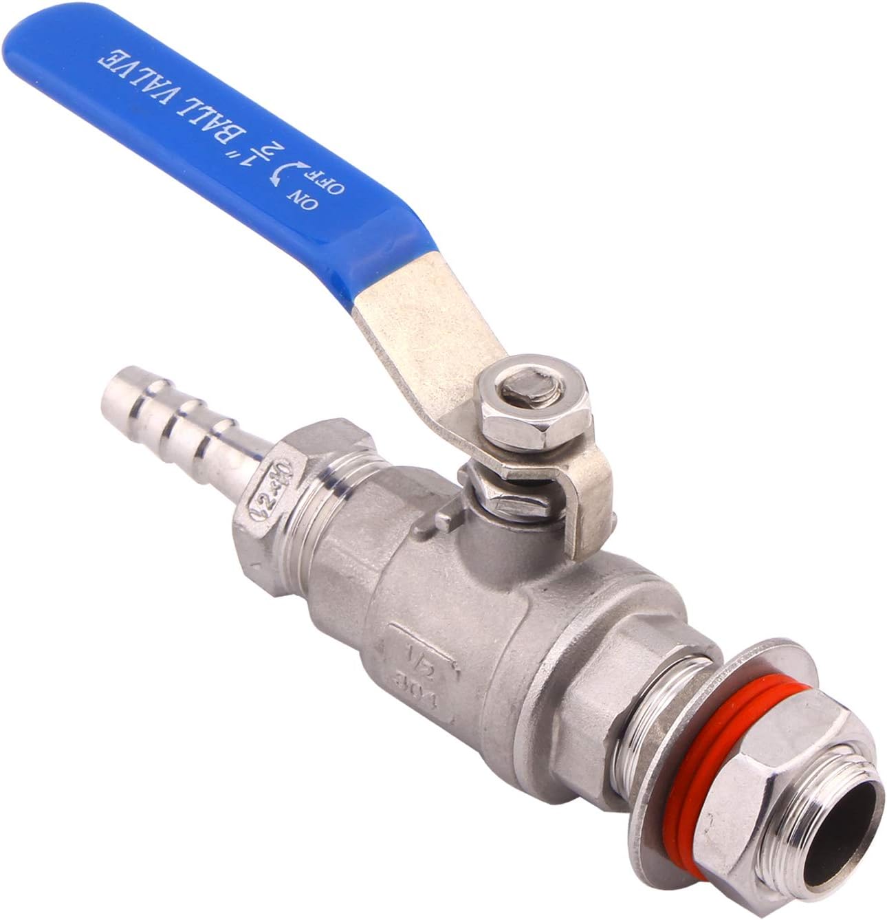 Dernord 1/2 Inch Weldless Ball Valve Stainless Steel 304 Bulkhead For