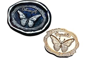 Zaviftie Insect Series Sealing Waxed Stamp Brass Head Butterfly Wax Seal Stamp for Envelope Wedding Invitation Decorations (S