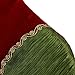 Valery Madelyn 21 inch Farmhouse Burlap Christmas Stockings with Christmas Flower and Plush Cuff Trim, Themed with Tree Skirt (Not Included)