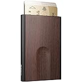 ÖGON -DESIGNS- Automatic aluminum card holder, RFID protection against fraud and demagnetization, slim and minimalist wallet for men and women, Slider model