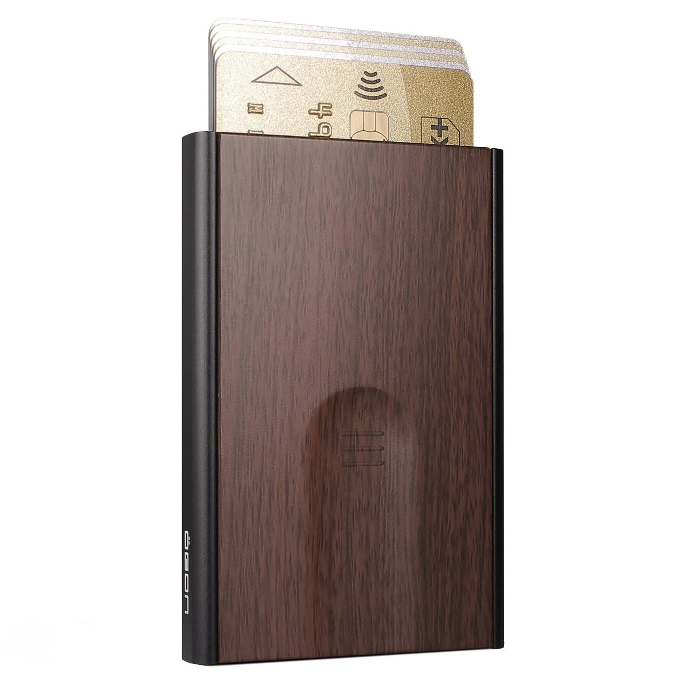 ÖGON Aluminium Card Holder Slider - RFID Blocking - The Original Minimalist Slim Automatic Wallet for Men and Women - Up to 6 Cards (Sequoia)