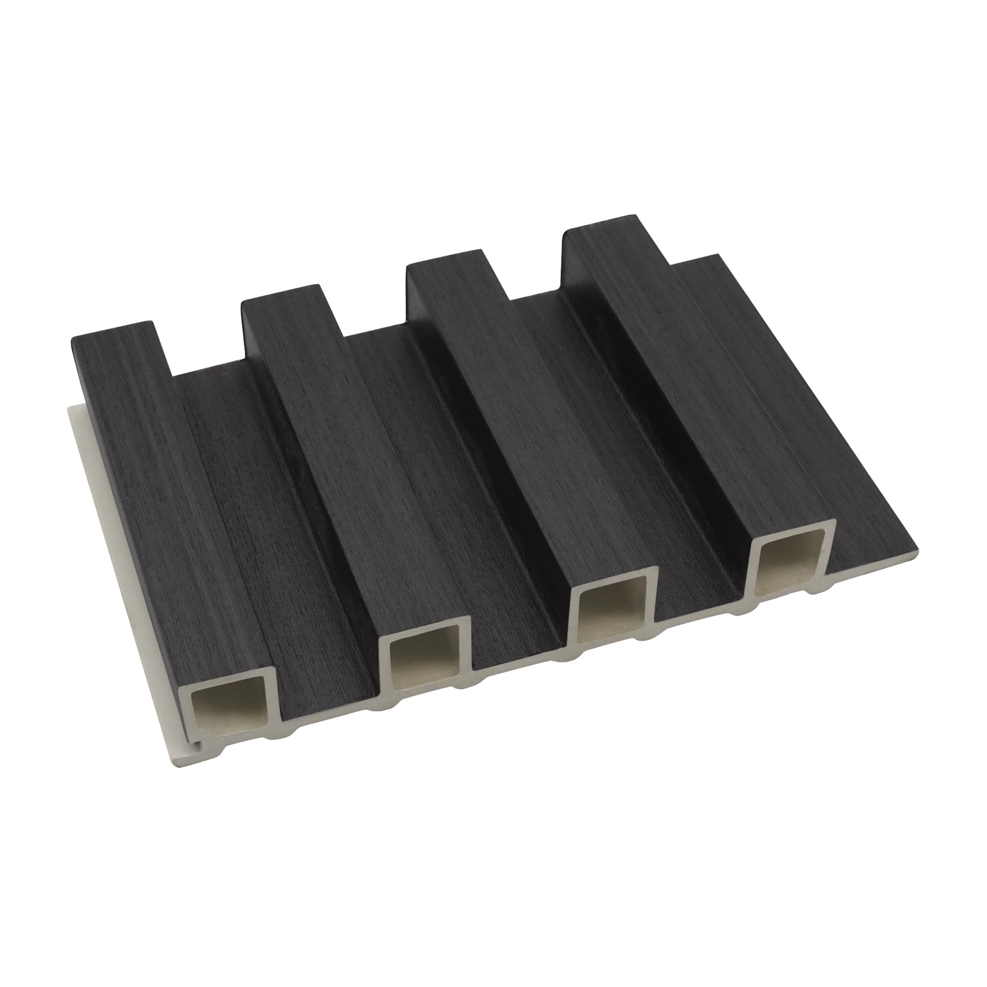 Photo 1 of INNO STICKERS Charcoal WPC 3D Wood Wall Paneling for Interior Wall Decor, Sample