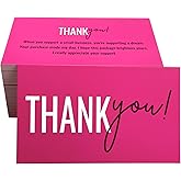 RXBC2011 Thank You for your support Cards Handwritten Lettering Design Thank you small business Card Pack of 100 (Hotpink)