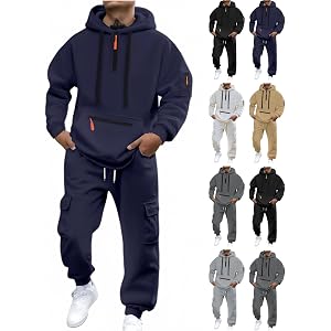 Men Sweatsuits Sets Half Zip Tactical Hoodie And Cargo Sweatpants Work Out Casual Tracksuits Jogging Suit 2 Piece Outfits