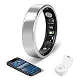 lumthou Smart Ring - Free SpO2 Sleep Tracker | No Subscription | IP68 Waterproof Fitness Tracker | 24/7 Activity Monitor | Step Counter & Tracking | Sleep & Workout Accessory Silver 9