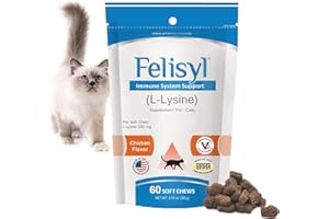 Felisyl Immune System Support for Cats - Amino Acid L-Lysine - Produce Antibodies - Healthy Tissue, Respiratory Health, Visio