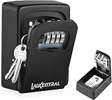 LauCentral Key Safe Wall Mounted 4-Digit Weatherproof Zinc Alloy Outdoor