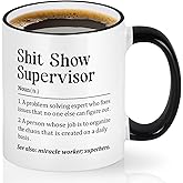 YHRJWN Boss Day Gift for Men, Supervisor Mug, Christmas Birthday Thank You Gift, Shit Show Supervisor Mug, 11 Oz