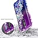 LG Stylo 4 Case, LG Stylo 4 Plus Case, LG Q Stylus w/[Full Cover Tempered Glass Screen Protector], NageBee Glitter Liquid Waterfall Flowing Sparkle Shiny Diamond Girls Cute Case -Purple/Blue