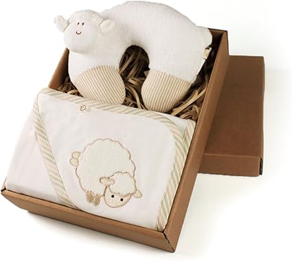 Amazon 出産祝いギフトベビーギフトセットオーガニックコットン ヒツジおくるみ 枕 2点セット おくるみ ベビー マタニティ 通販