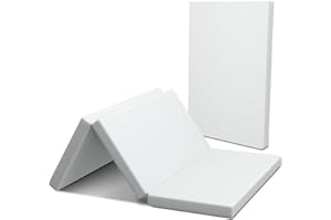 Moonlightfamily Pack n Play Mattress Topper, 38x26 1+1 (Foldable + White) Pack of 2 fits 39.5"x28.5" Size Playard and Playpen, Firm Mattress Pads for Indoors & Outdoors use