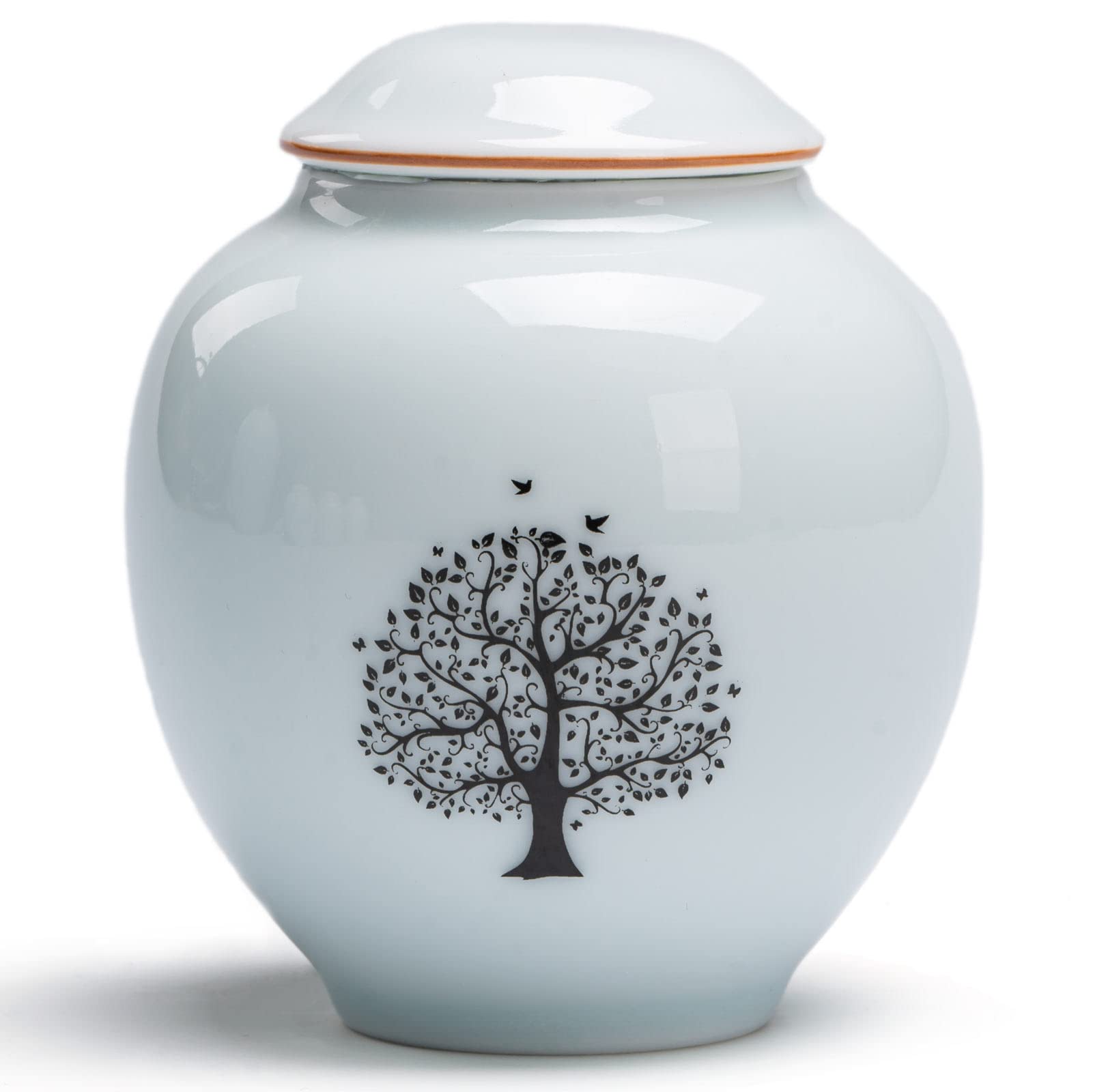 PIOSRTRR Small Urn for Human Ashes Keepsake,for Adult/Pet, Ceramic,Tree of Life