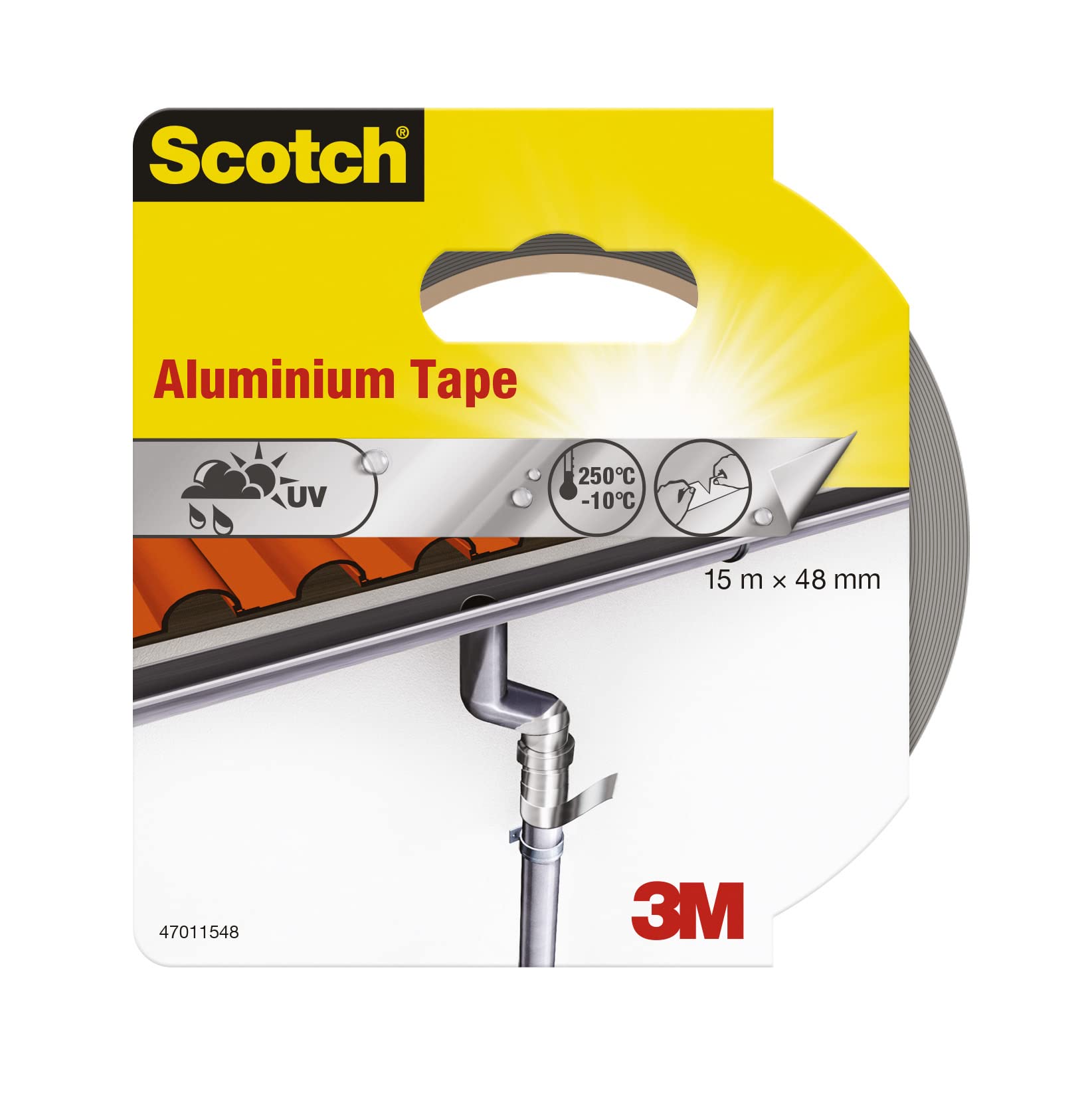 Scotch 47011548 15 m x 48 mm Aluminium Tape, Silver