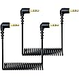 2-Pack 3.5mm Microphone Cable Compatible with DJI Mic 2 & Rode Microphone Wireless Pro, Coiled Dual 3.5mm TRS Patch Cable Audio Mic Cord for Cameras