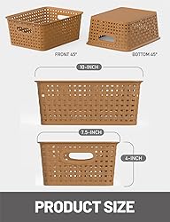 WYT 6-Pack Plastic Small Shelf Storage Weave