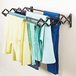 mDesign Steel Wall Mount Accordion Expandable