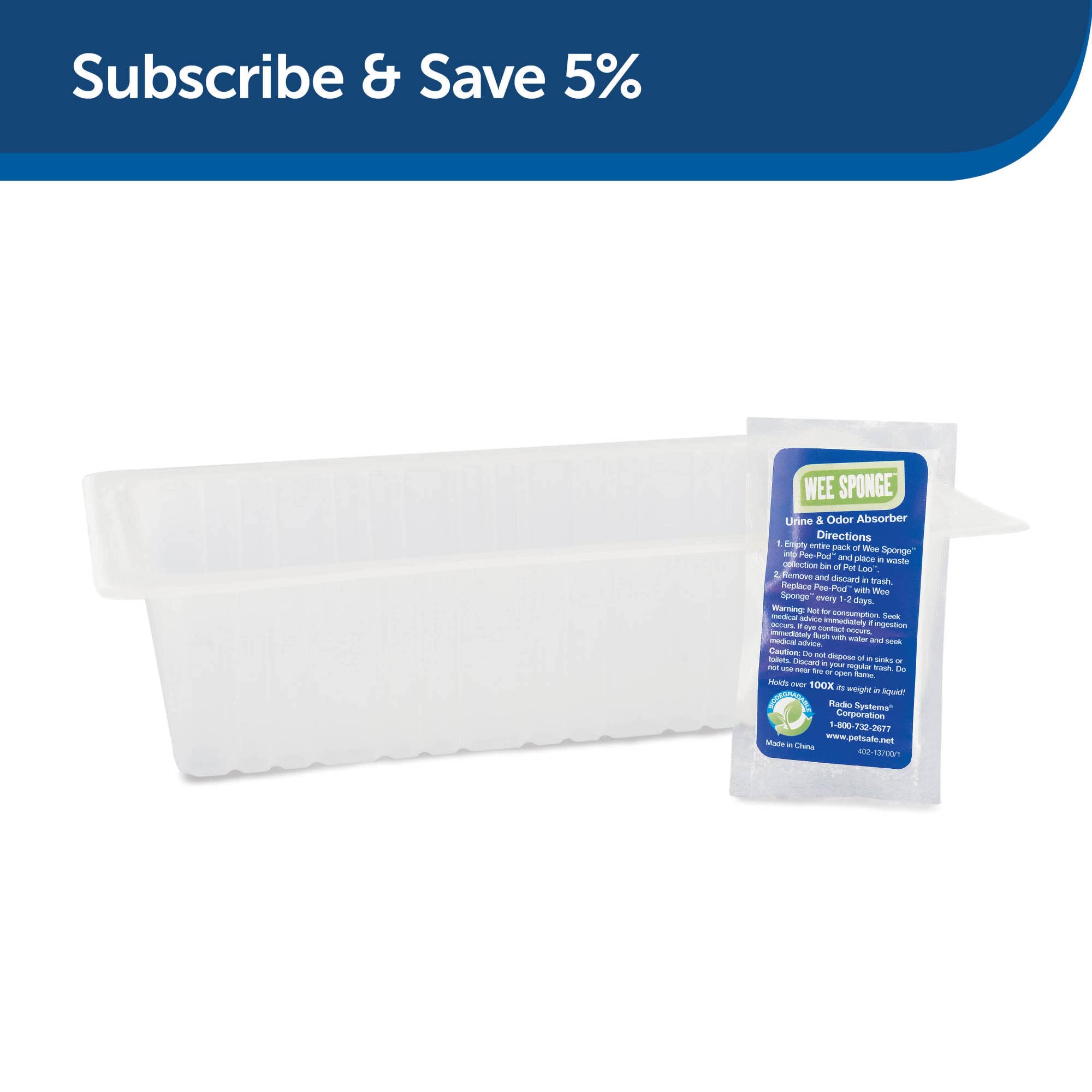 Pet Loo Pee-Pod with Sponge - 7-Pack - Indoor Toilet Tray for Pets - Urine Disposal