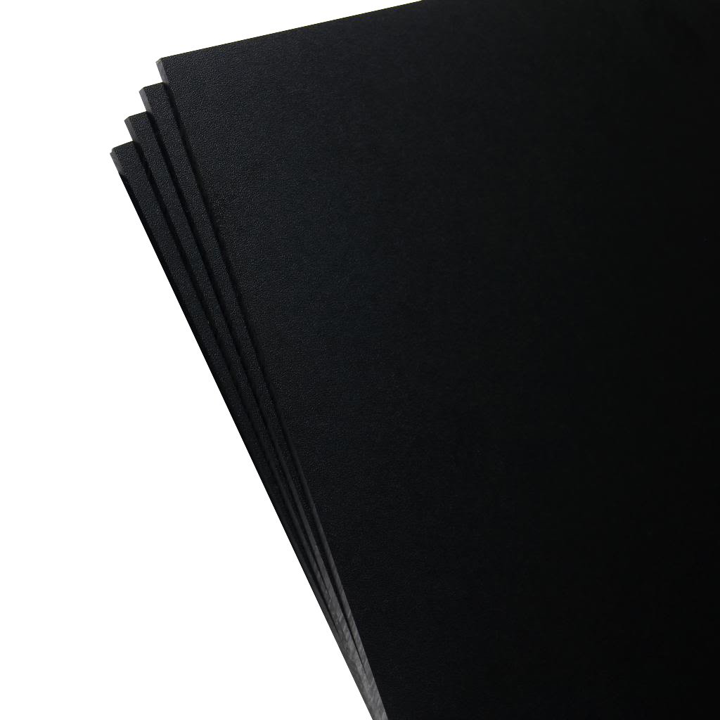 Plastics 2000 - KYDEX Sheet - 0.118" Thick, Black, 8" x 12", 4 Pack