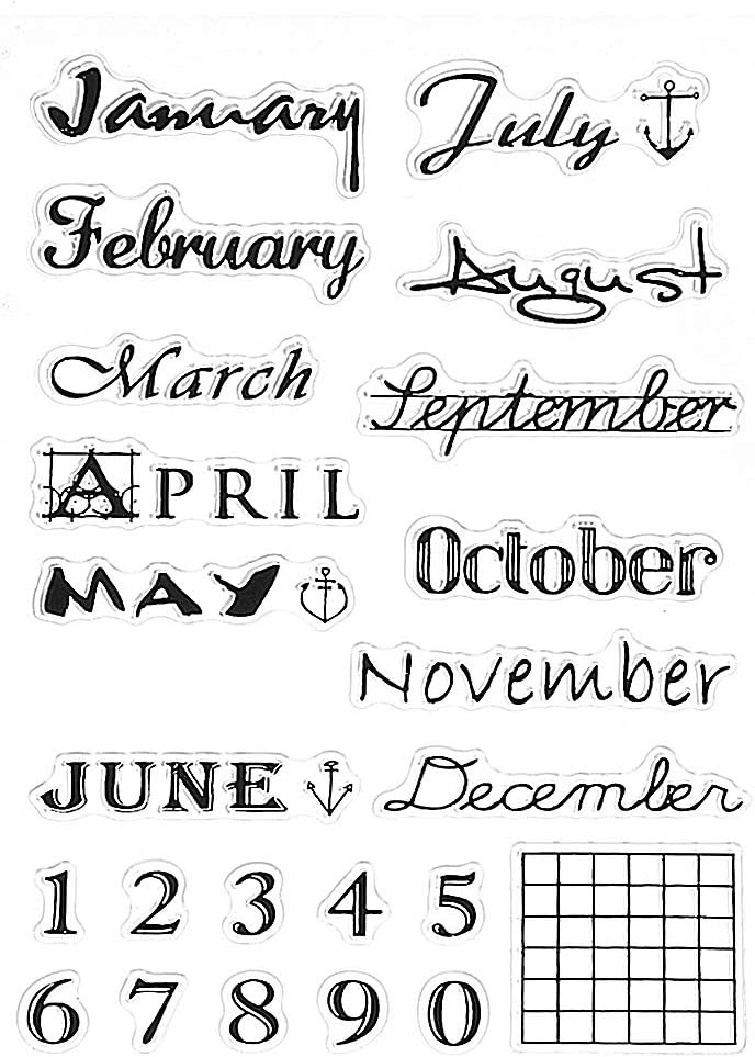 Huaxix Month of Transparent Clear Silicone Stamp for DIY Scrapbooking Photo Album Decor