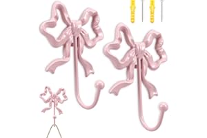 UKQRRTC 2pcs Bow Wall Hooks, Gold Bow Knot Coat Hooks, Sturdy and Enduring, Versatile Storage, Elegant Decoration for Coats, 