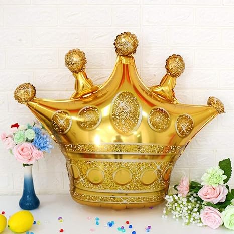 Grandshop 50685 Gold Crown Foil Balloons Baby Shower Bachelorette