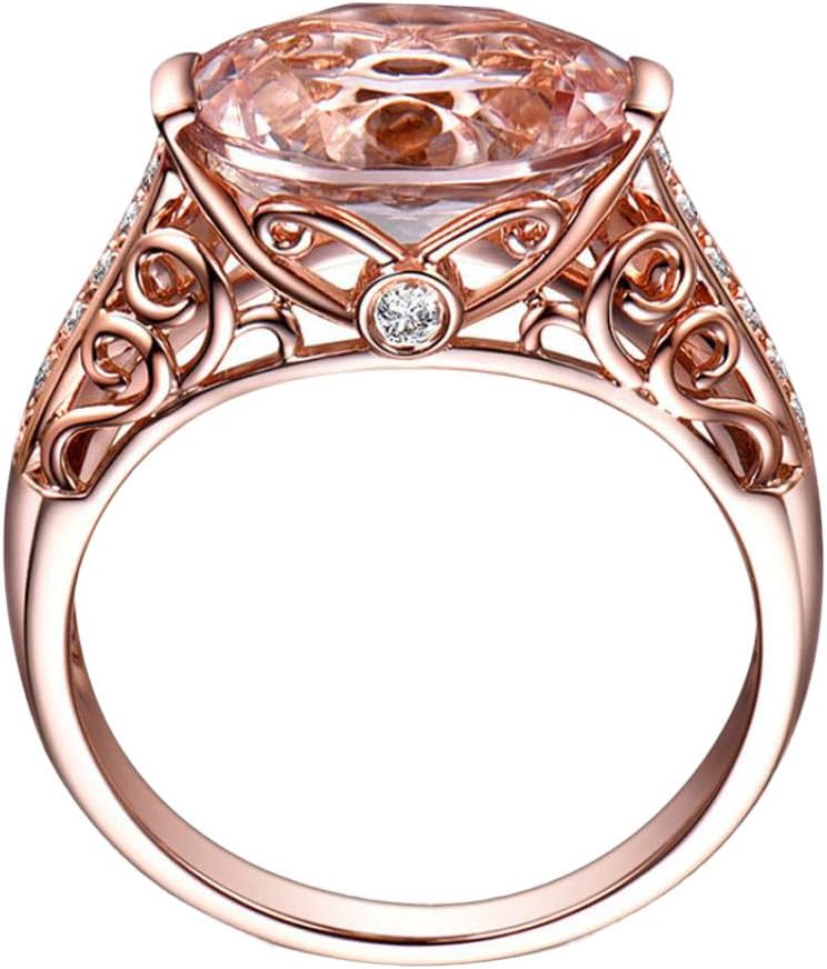 Rings Gift, Clearance Gemstone Ring Rose Gold Rings for Women Luxury Copper Gemstone Ring Jewelry Wedding