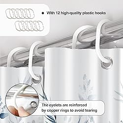 AWERT Shower Curtain Plants for Bathroom,Waterproof