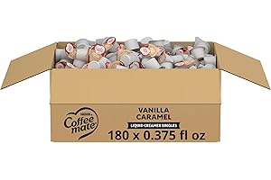 Nestle Coffee mate Coffee Creamer, Vanilla Caramel, Liquid Creamer Singles, Non Dairy, No Refrigeration, 0.375 fl oz Tubs (Pack of 180)