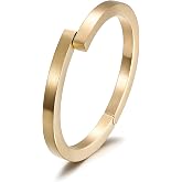 WISTIC Silver Men's Cuff Bracelets, Black Magnetic Clasps Bangle Bracelet for Men,14K Gold Stainless Steel Metal Cool Antique Retro Open Bracelet for Father Dad Papa, 6.5"-8.0" Inner Circ.
