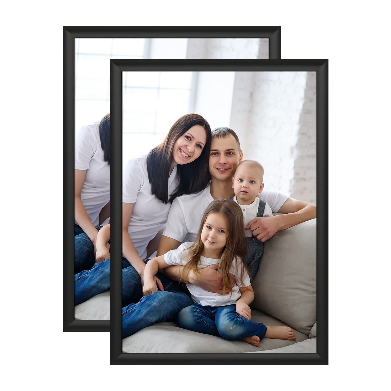 A5 Photo Picture Frame,15x21cm Aluminum Black Certificate Frames with Perspex Glass for Wall Display Horizontally or Vertically in Living Room Bedroom Gallery,Set of 2 — image 1