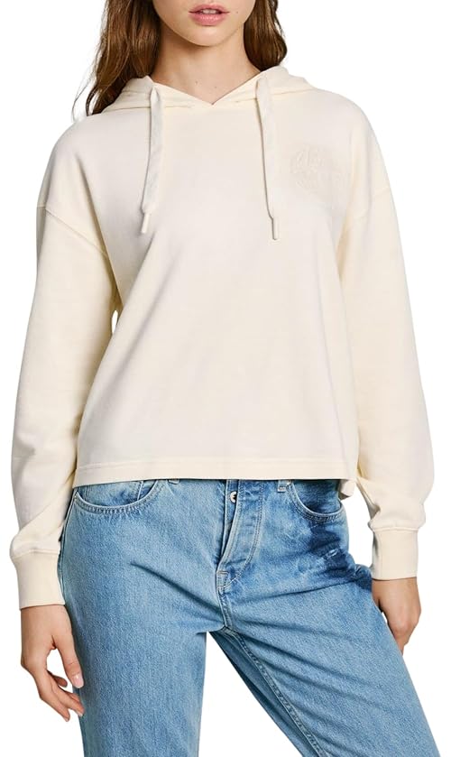 Pepe Jeans Women's Estrid, Sweatshirt, White, L