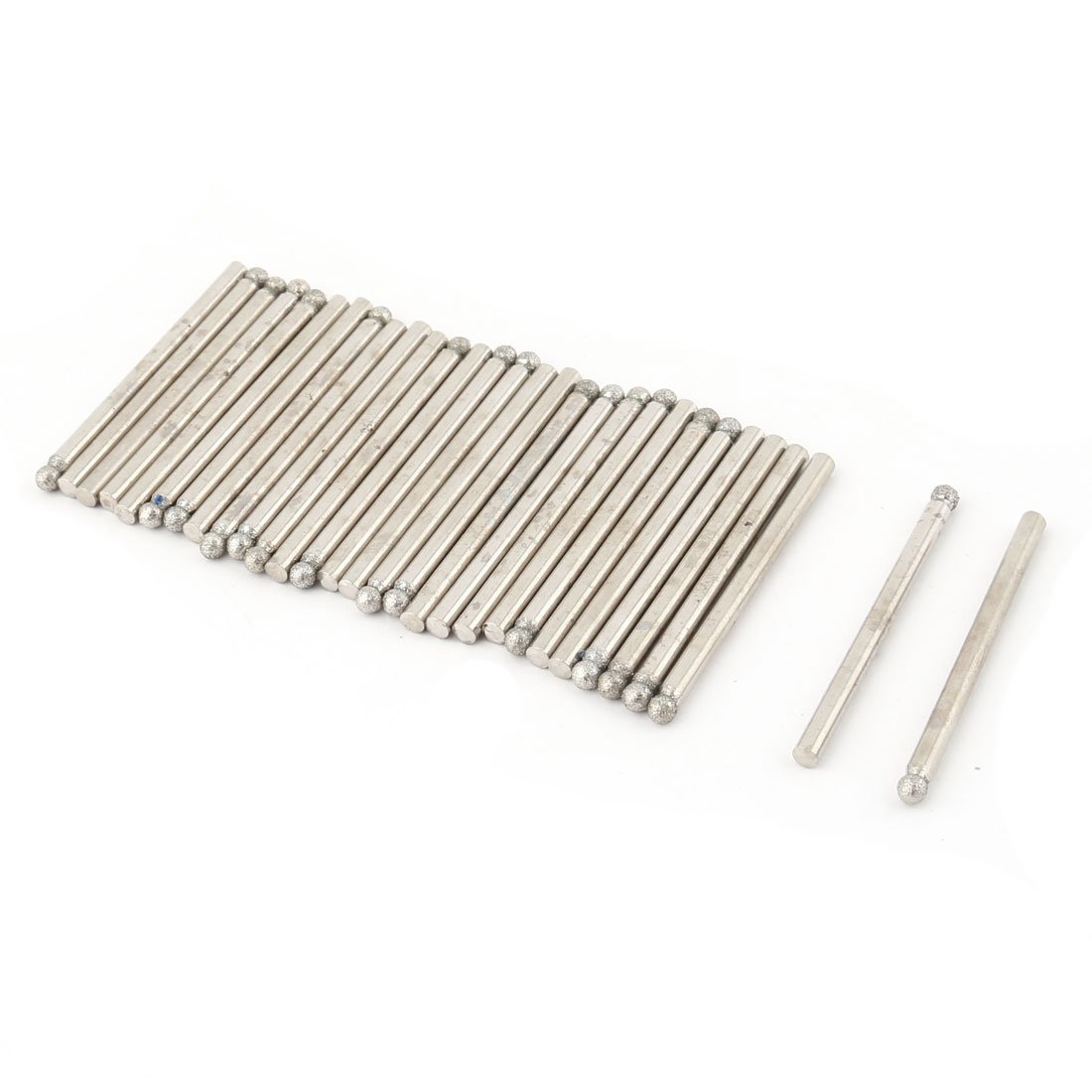 Sourcingmap Metal Spherical Head Diamond Mounted Points Grinding Bits 30pcs Sliver Tone