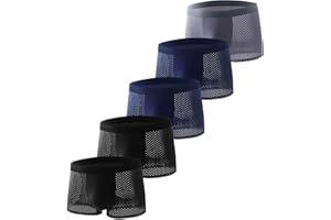 Mens Sexy Underwear Breathable Boxer Briefs Soft Stretch Trunks 5 Pcs Breathable Mesh Comfortable Soft Boxers Panties