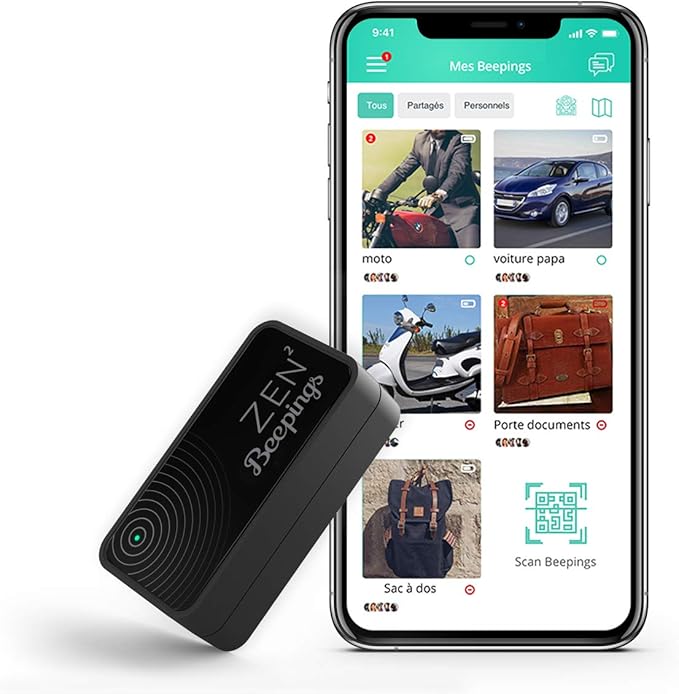 Tracker GPS Zen avec Fixation aimantée et Alerte AntiVol détecteur de