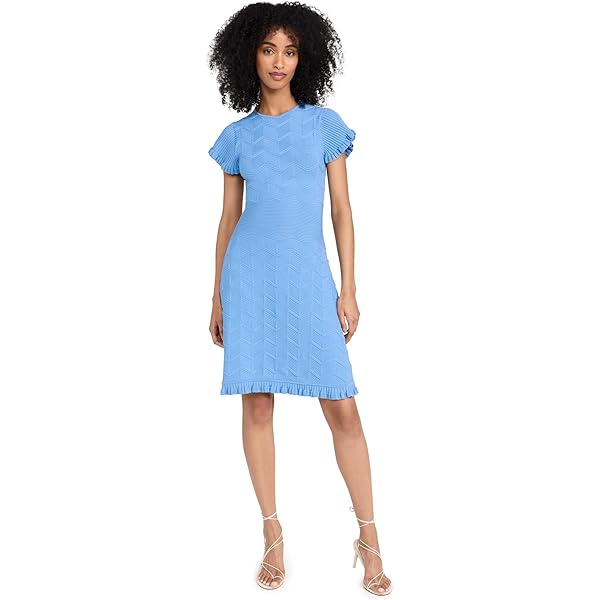 Ramy Brook Women's Nelly Ruffled Midi Dress, Crystal Blue at