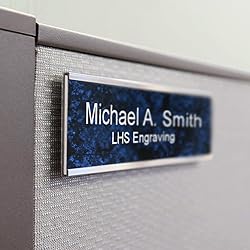 Engraved Custom Door Plate Charcoal Marble Pattern