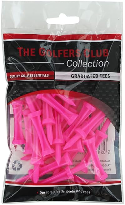 Graduated Tees The Golfers Club Pink Plastic Tees 2.25 Inch 39mm 25 Pack
