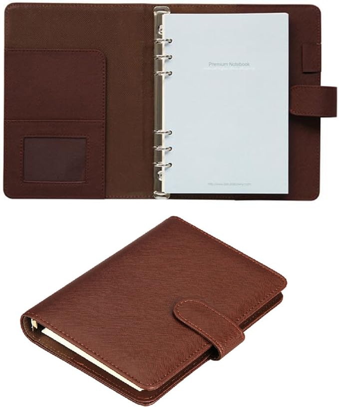 Brown A6 Business Office Notebook Journal, PU Leather