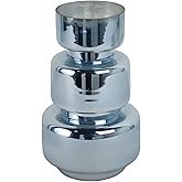 Stacked Form Glass Vase for Living Room and Home Decor - Modern Decorative Flower Vase for Kitchen Counter, Bedroom or Office