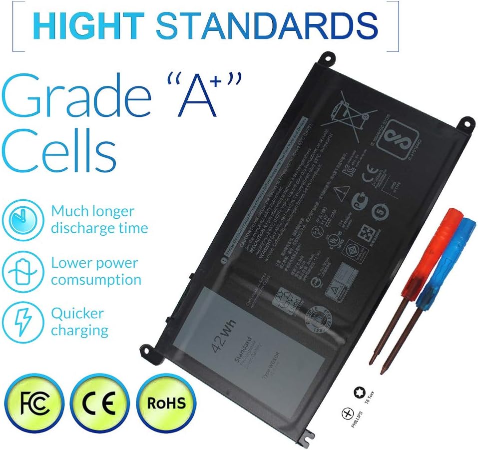 Vinpera Wdx0r Laptop Battery For Dell Inspiron 13 5368 5378 7368 7378 Inspiron 15 5565 5567 5568 5578 7560 7569 7570 7579 P58f And Inspiron 17 5765 5767 Fit P N T2jx4 3crh3 Fc92n Three Month Refund Laptop Accessories Batteries