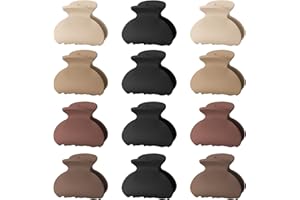 [12 Pcs] Lolalet Hair Claw Clips, 1.57-inch Hair Clamps Mini Small Bright Acrylic Barrettes Tortoise Shell Non-slip Styling G