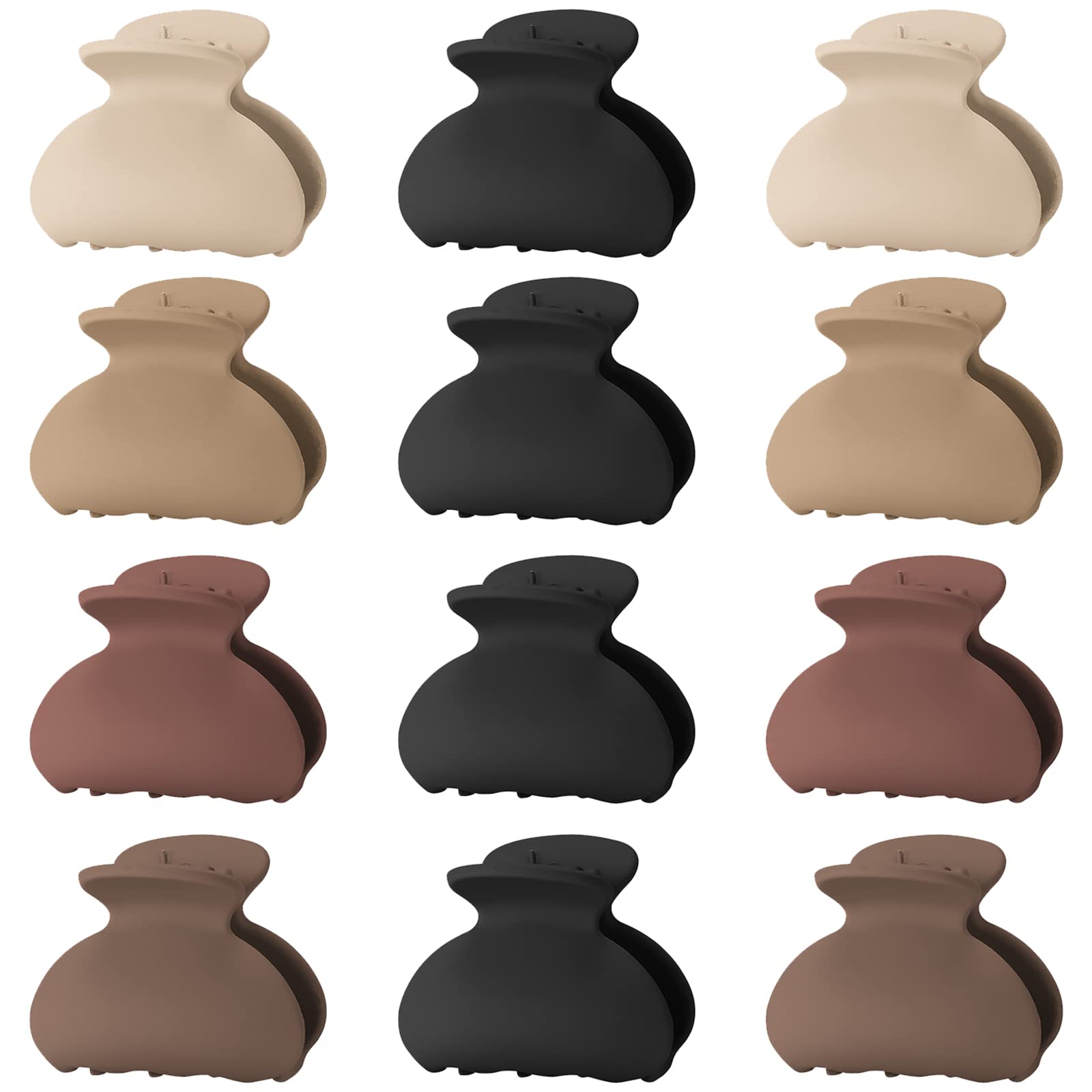 Lolalet Pack of 12 Small Hair Clips Claws, Mini Hair Claws Clips for Women Girls Thick Thin Fine Hairstyle Clips Strong Matte Acrylic Hair Styling Accessories -Style C